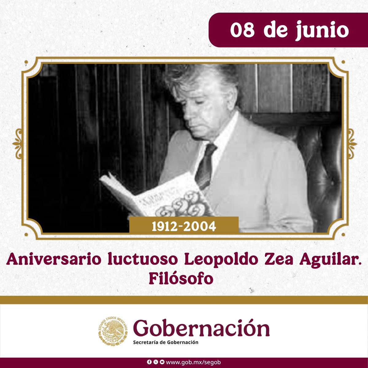 El 8 de junio de 2004 murió el filósofo Leopoldo Zea Aguilar, fundador de la revista Cuadernos americanos y el Colegio de Estudios Latinoamericanos. Sus esfuerzos se centraron en la reflexión de las corrientes de pensamiento latinoamericano y la apertura de espacios para ello.