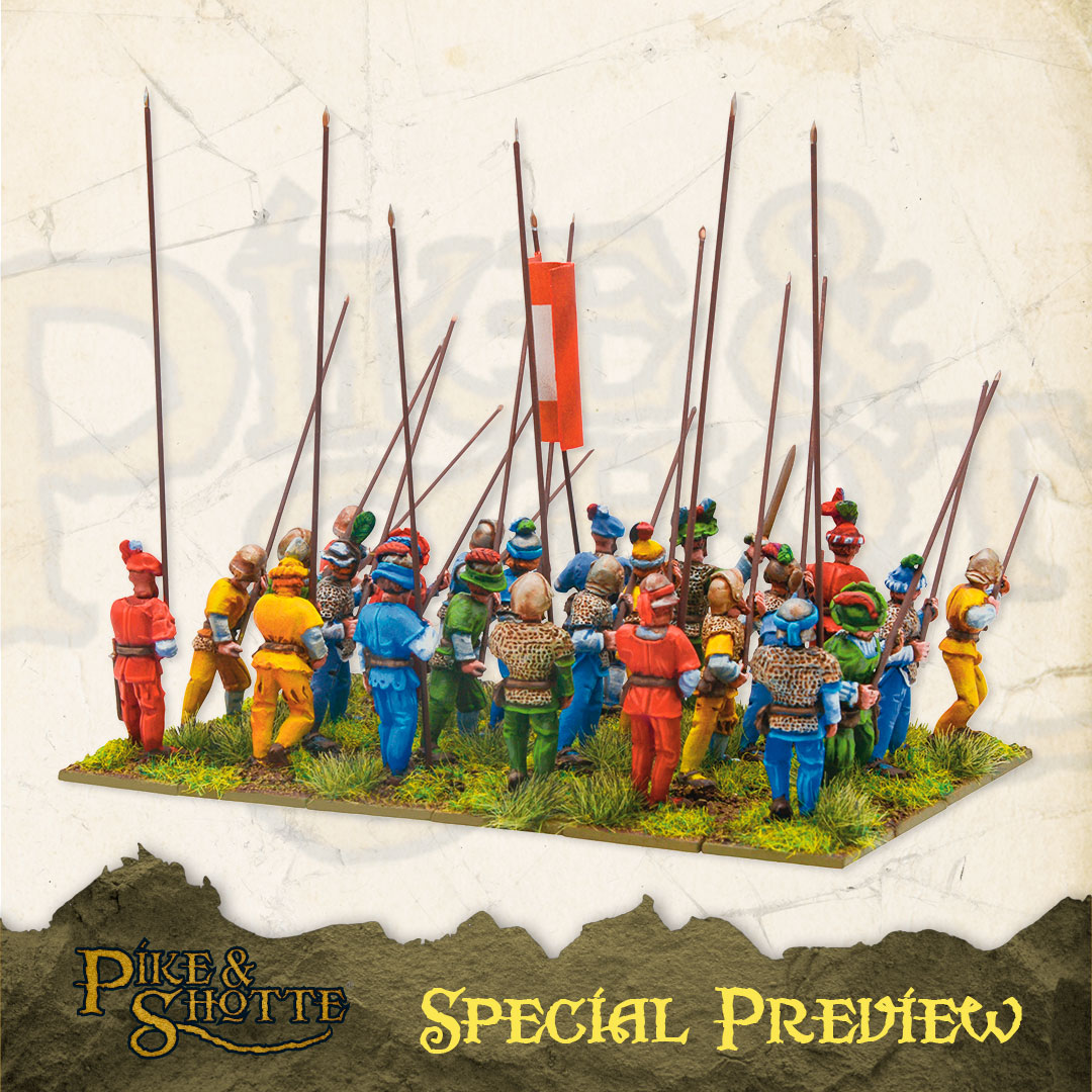Here’s an early look at the new Swiss Pikemen Regiment. These new metal miniatures are launching alongside our new Pike and Shotte supplement, next month.

#warlordgames #pikeandshotte #wargaming #historicalwargaming #tabletopwargaming #miniatureswargaming