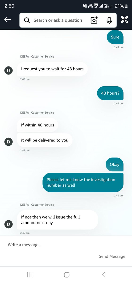vlogsashish's tweet photo. @amazonIN @AmazonHelp 
1)Replacement ordered for a product 2 times by your customer service and delivery person didnt showed up both times.
2)Then refund was issued but it was not credited.
3)Now again customer service says return is order!

Why such a pethetic service???? https://t.co/utTKwEwY0B
