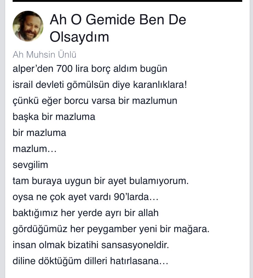 ah o gemide biz de olsaydık