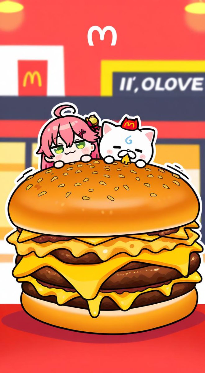 一緒に食べるダブチは いつもより格段に美味しいにぇ♡

#AIイラスト #AIart #SpellAI #SpellaiChallenge #フォロバ100 #AI術士 #生成AI