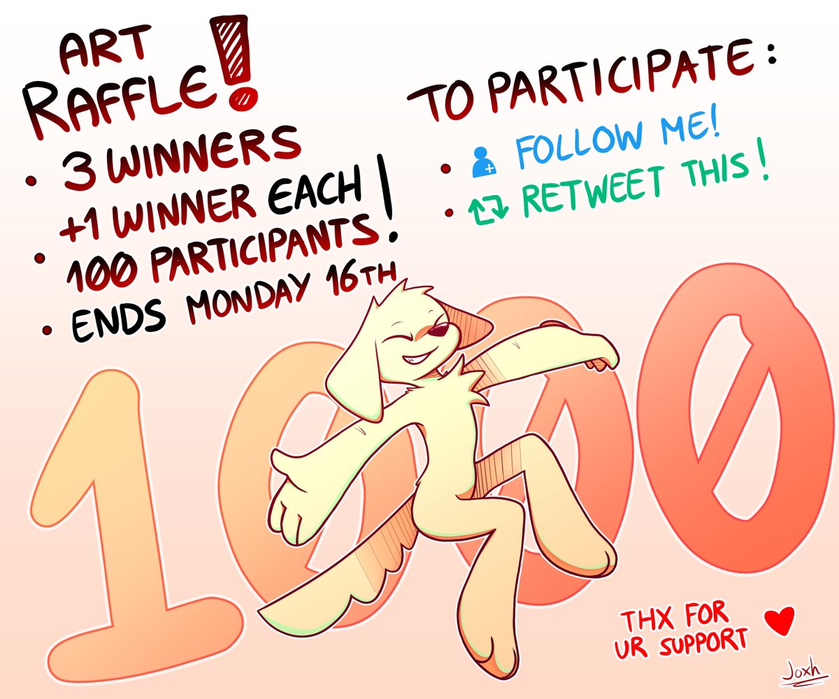 New milestone, 1k followers! Thanks to you all!
🔥 ART RAFFLE TIME! 🔥
&gt; 3 winners (+1 every 100 participants!)
&gt; TO PARTICIPATE: follow me AND repost (no quote)!
&gt; Ends on Monday 16th

Good luck to you all, and much love! &lt;3