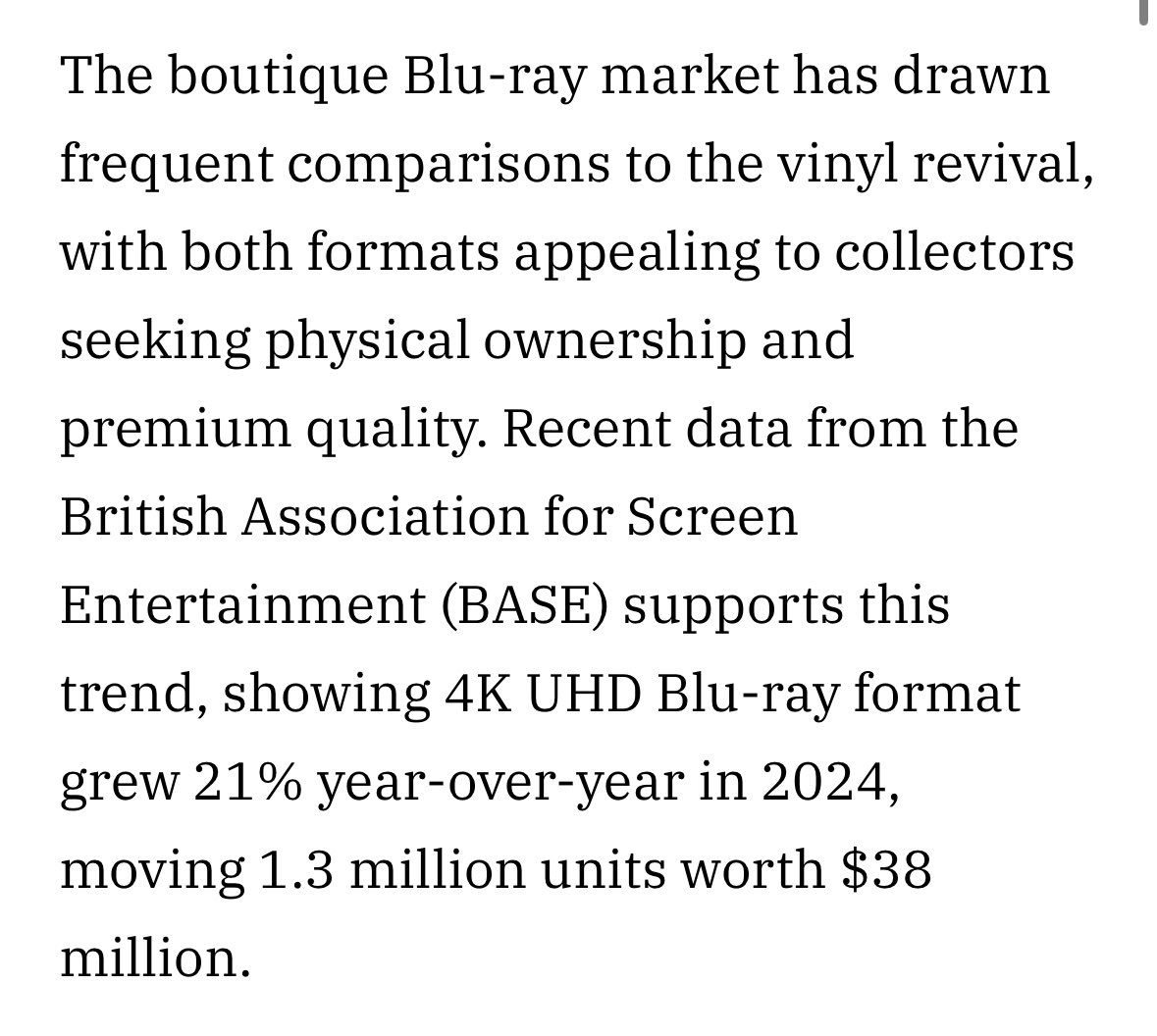 Nice article. Worth a read talking with <a href="/ArrowFilmsVideo/">Arrow Video</a> and <a href="/SecondSightFilm/">Second Sight</a> 

#PhysicalMedia #4K #UHD #UltraHD