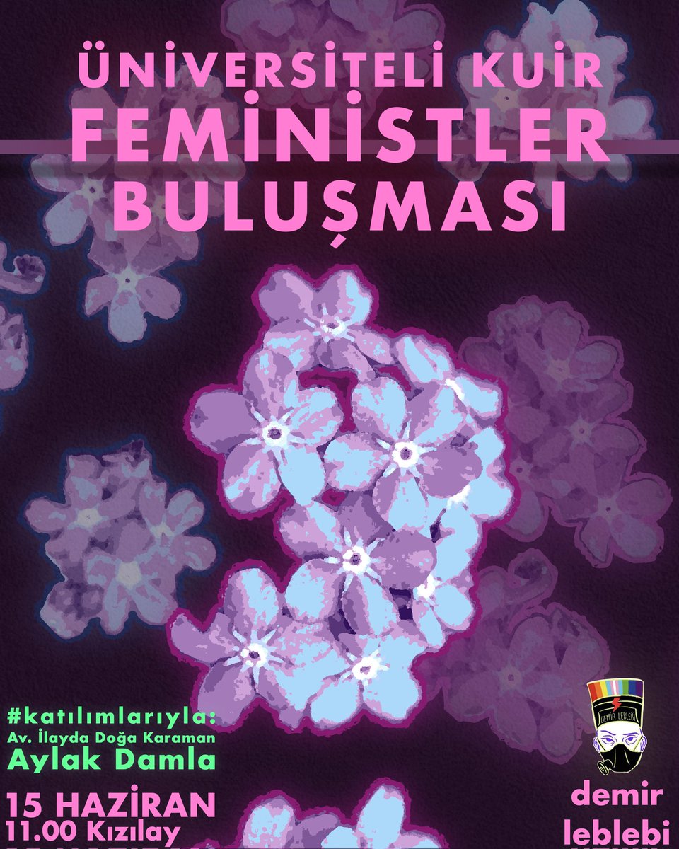 ÜNİVERSİTELİ KUİR FEMİNİSTLER ANKARA'DA BULUŞUYOR!

🟣Av. İlayda Doğa Karaman
🟣Aylak Damla'nın
katılımlarıyla ve atölyelerimizle bir araya geliyoruz. 

Sen de gel, Onur Ayı'nda dayanışmamızı büyütelim aşkım! 🏳️‍🌈🏳️‍⚧️

🔗 docs.google.com/forms/d/e/1FAI…