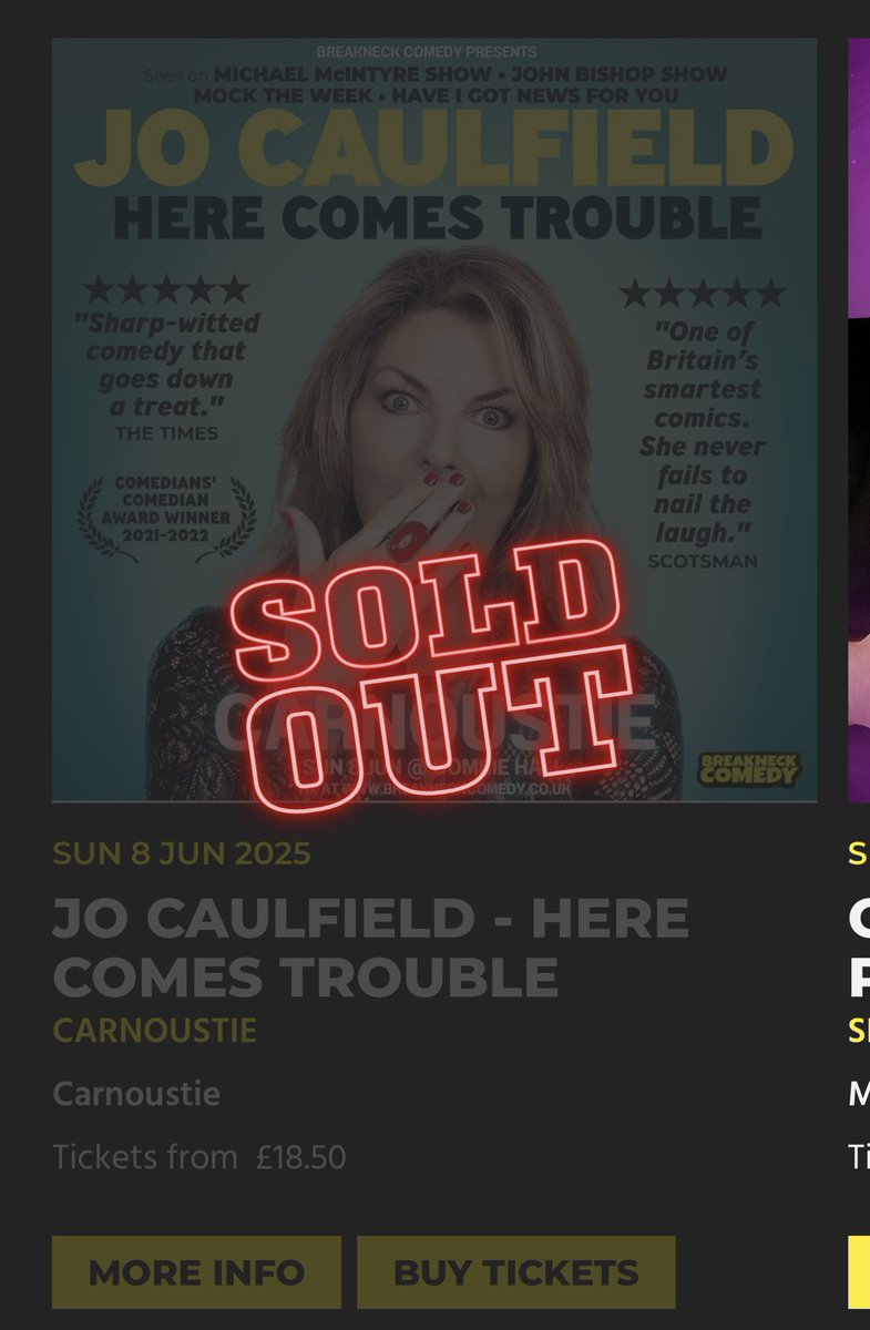 Tonight’s show is SOLD OUT.

This may have something to do with the circulating rumour that Sir Paul McCartney and Bruce Springsteen will be joining me onstage.

I don’t know who started this rumour but it was probably me to boost ticket sales. 🤷‍♀️