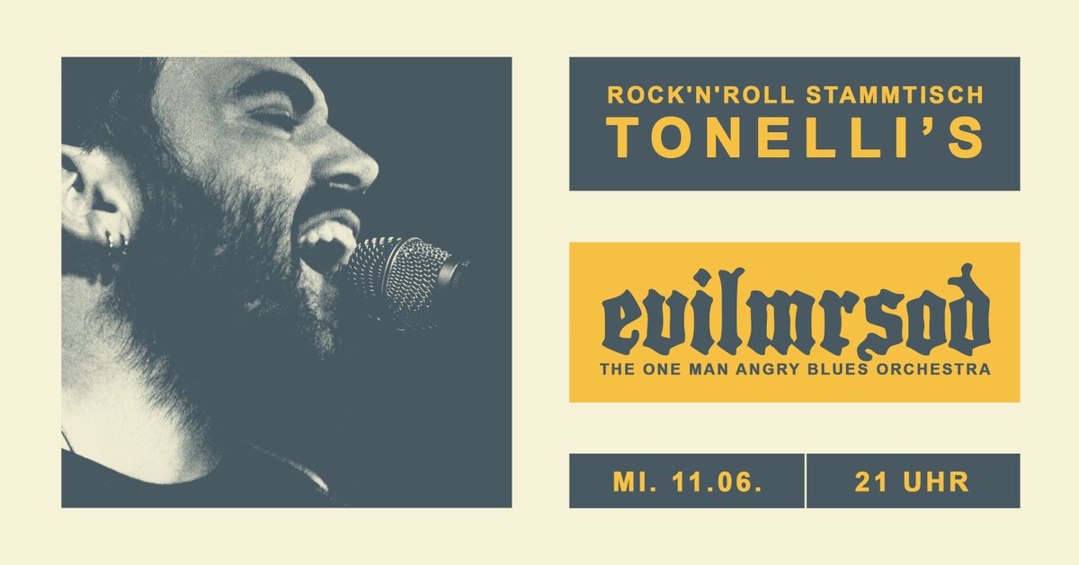EvilMrSod's tweet photo. Bis nächste Woche, Leipzig!
Folk, Country, Dirty Blues, Punk... 
https://t.co/ytrNmSzcWb
#evilmrsod #konzert #tonellis #Leipzig #Sachsen https://t.co/tKVKtuoNvB