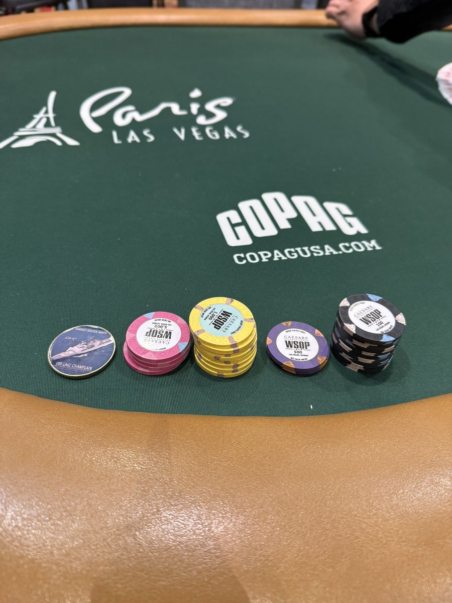 kurtbrownie's tweet photo. I’ve been seated at my table at WSOP event 28 NL Hold’em and PLO. I’m at table 165 seat 1 in Paris. Let’s see how this goes! https://t.co/3rJs7evYnd
