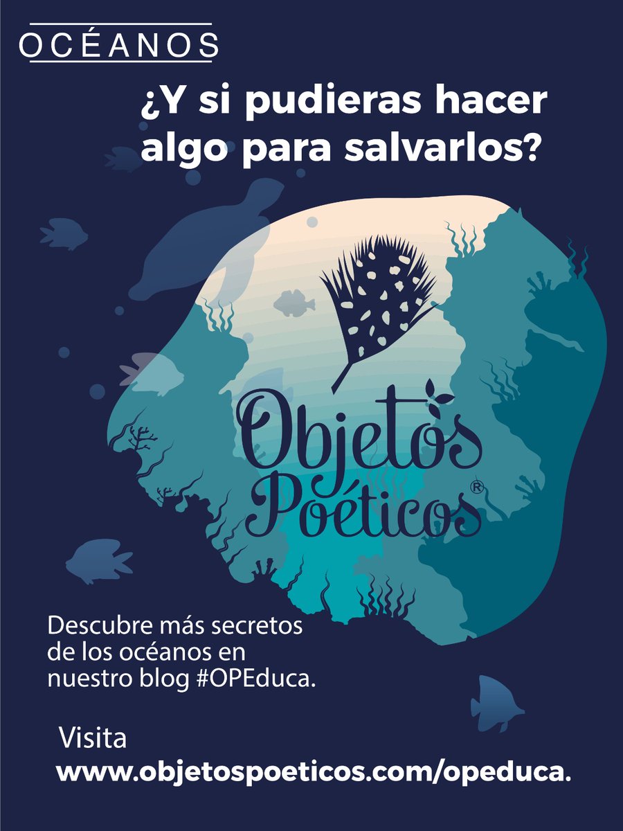 Hoy 8 de Junio #DíamundialdelosOcéanos queremos dejarte algunos datos 🪸🪼💦🐠🐬 #NomásBolsasPlásticas  #CuidaLosOcéanos  Visítanos en 🐠 objetospoeticos.com/opeduca