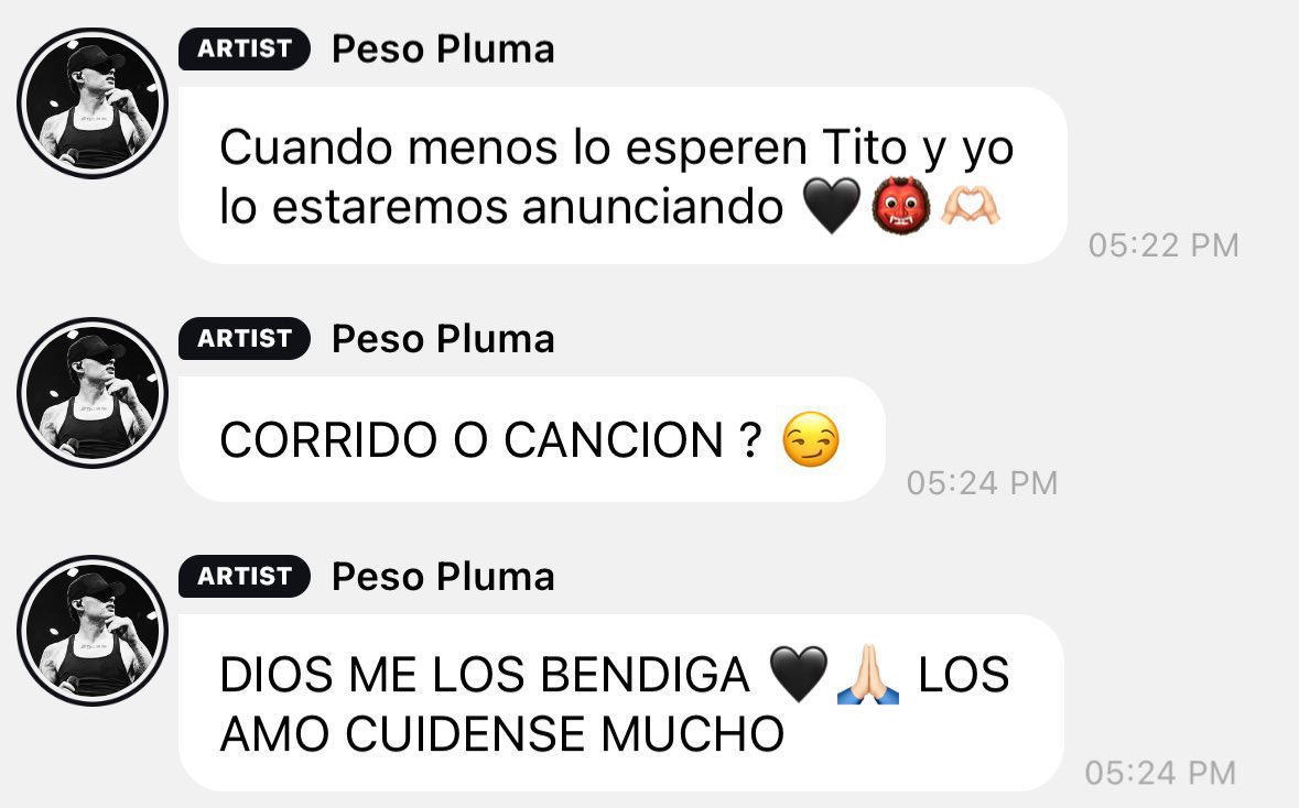 Peso Pluma vía Bubble.
