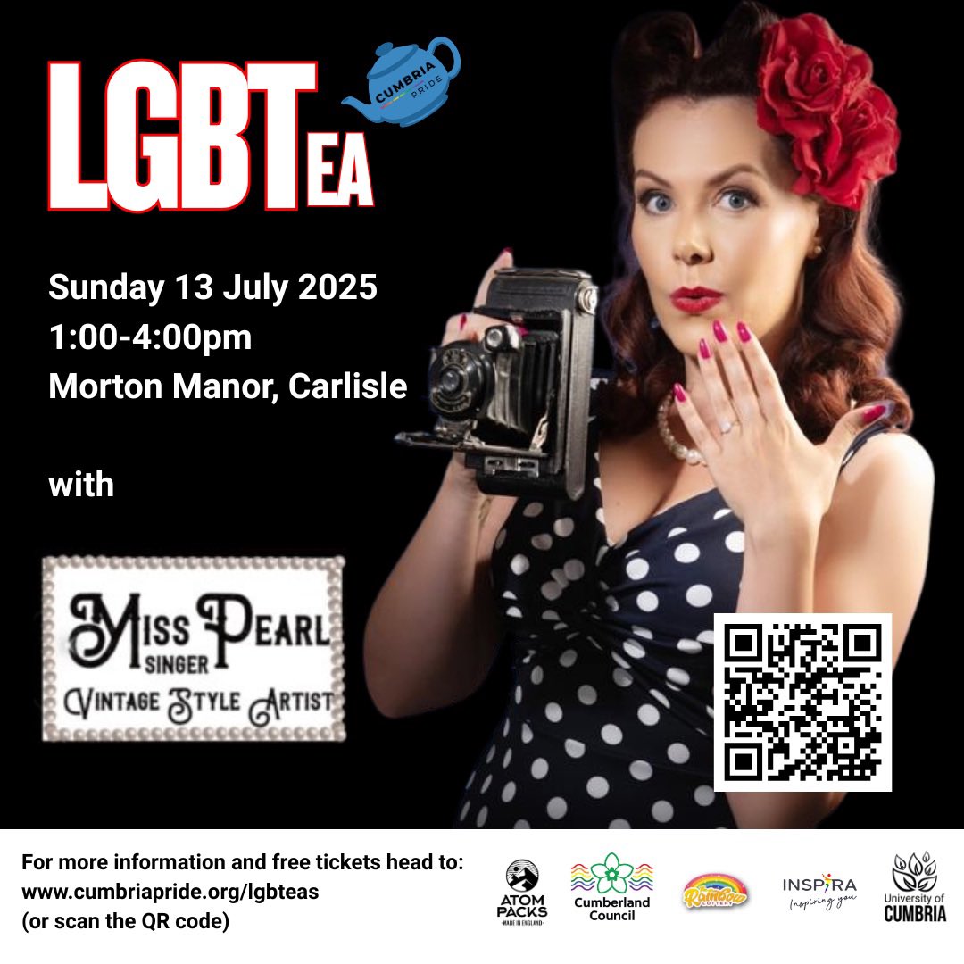 CumbriaPride's tweet photo. We’ll be back at Morton Manor again on Sunday 13 July, 1-4pm, for the next LGBTea, when we’ll be joined by the wonderful Miss Pearl 🎶 Head to https://t.co/SwCyhDJBt7 for more info and to book your tickets (available free, donations welcome) 🏳️🌈🏳️⚧️
#LGBTea #LGBTplus #LGBT #Pride https://t.co/8K3ebVDGLS