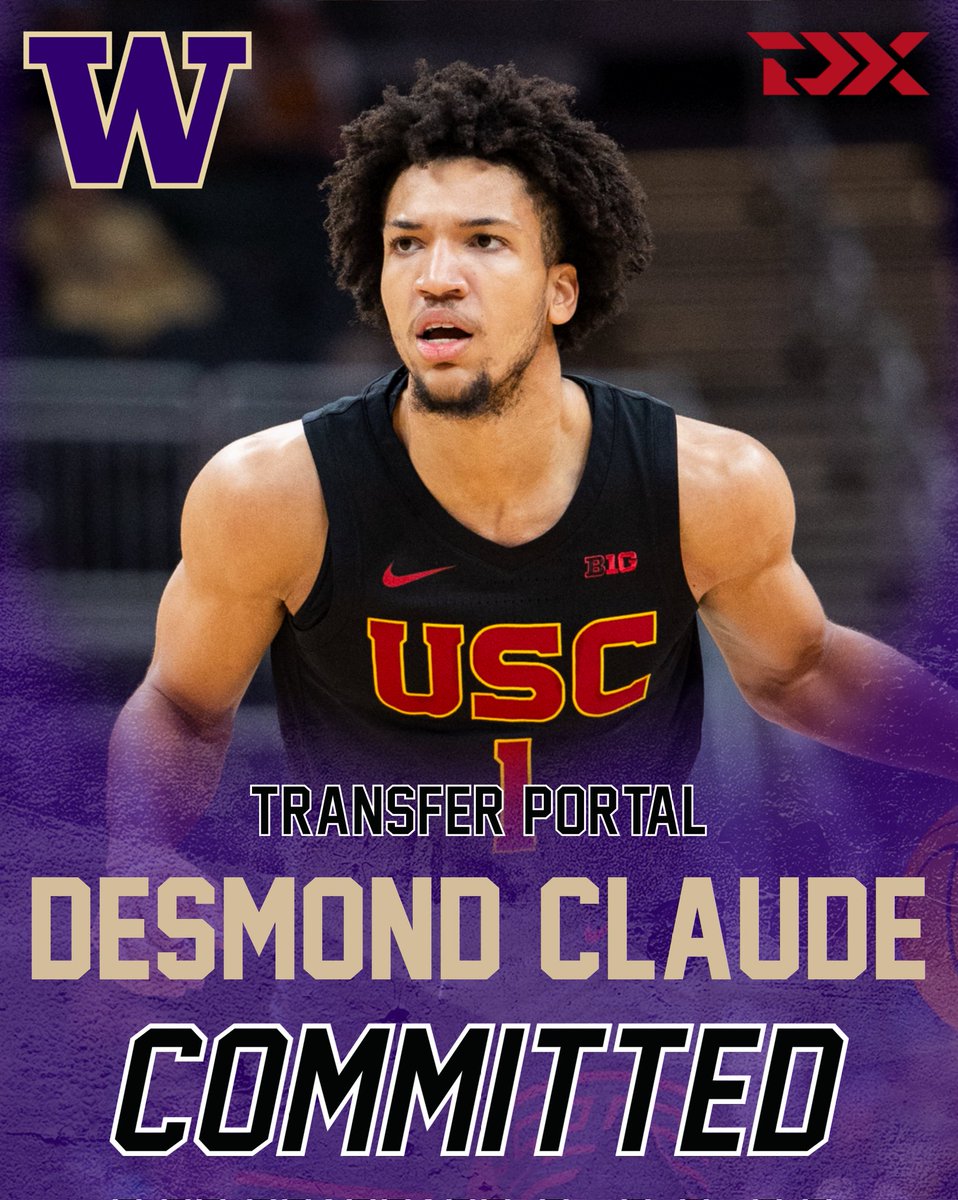 NEWS: USC transfer Desmond Claude has committed to Washington, his agent Kyle Cameron told ESPN.

Claude was the best available player in the portal and brings significant shot-creation and scoring prowess to Danny Sprinkle in the Big Ten.