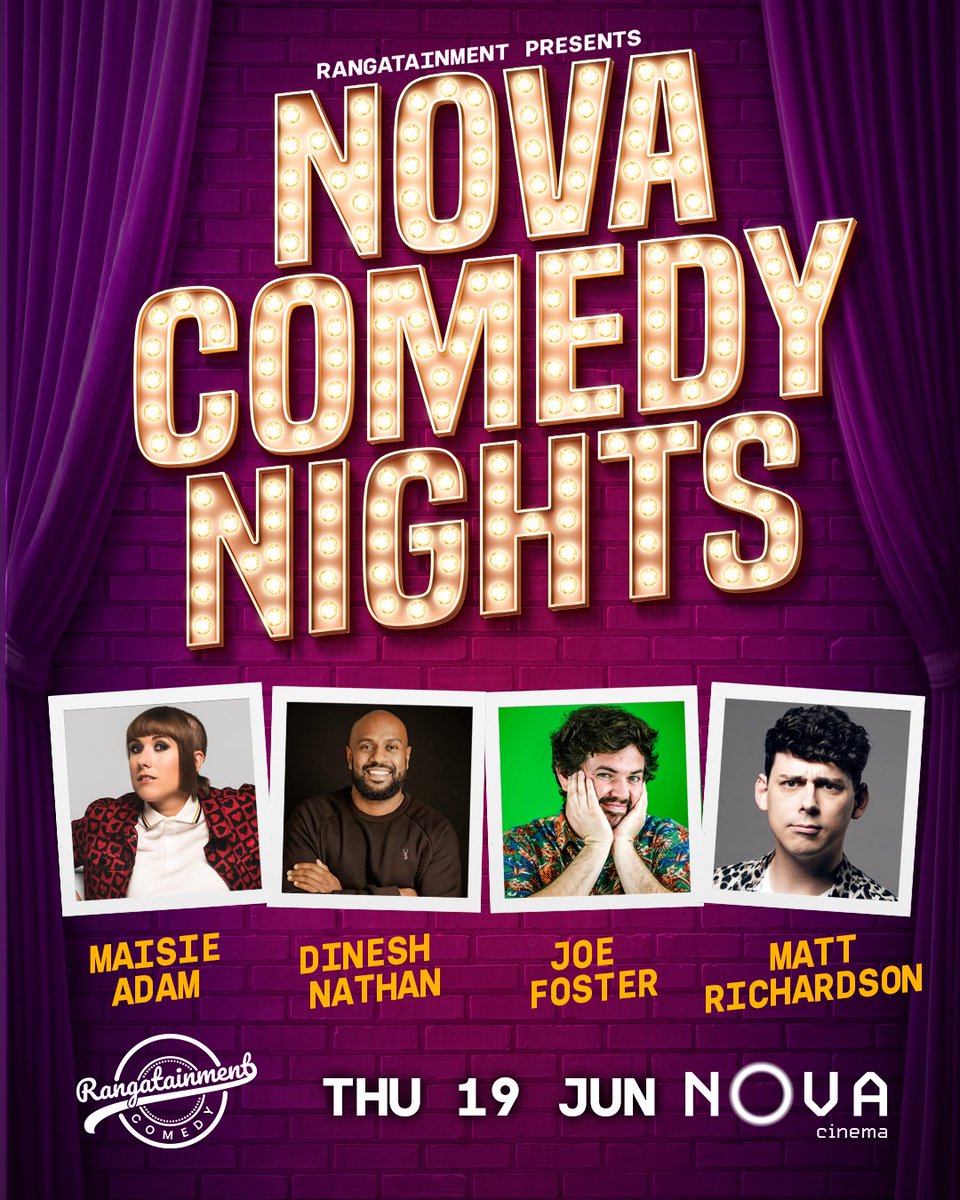 🍿 Grab a popcorn and prosecco (or pizza and a pint) and enjoy a night out from the comfort of our cinema seats.

Nova Comedy Nights - featuring Maisie Adam, Dinesh Nathan, Joe Foster, and hosted by Matt Richardson.

📍Nova Cinema, Woking
🗓️Thu 19 Jun
🎫 atgtix.co/4ejjeLj