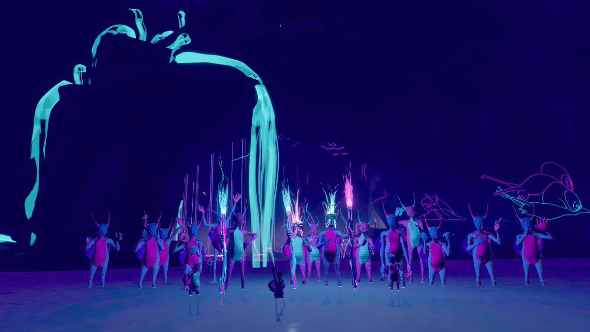 Packuuun_Magic's tweet photo. 今年も #raindanceimmersive 2025 にお邪魔しております
GOA: PLANET of the lumen SNAILS
アーティストツアーに参加してきました
集合写真です
#VRChat https://t.co/rRd6SnBTsl