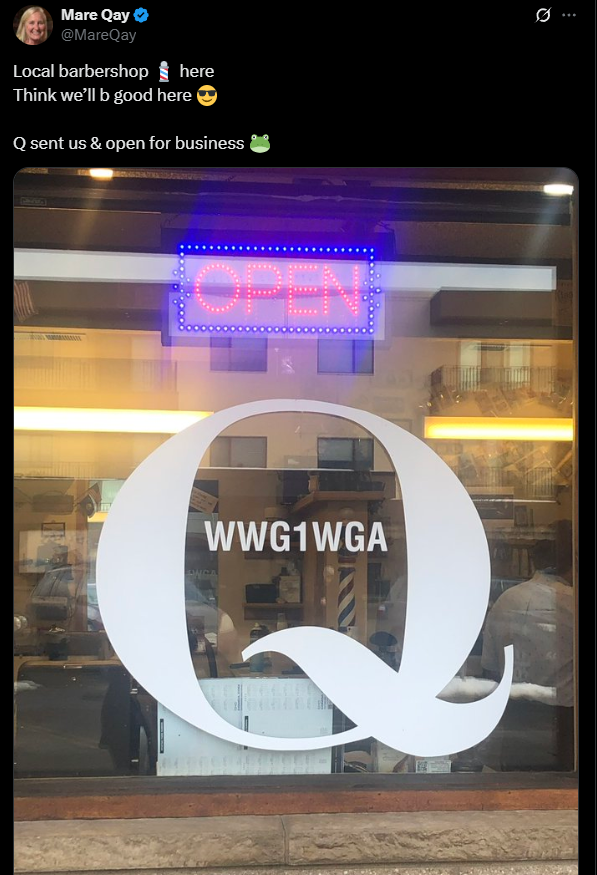 QAnon barbershops. The madness never ends.