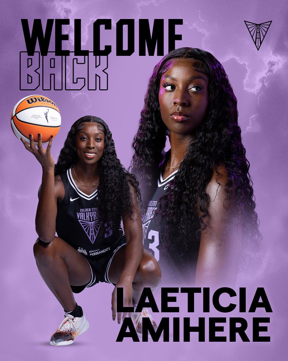 Golden State Valkyries (@valkyries) on Twitter photo Roster Update: Golden State Valkyries sign forward <a href="/_Theblackqueen_/">Laeticia Amihere</a>.
Amihere will be available against Los Angeles on Monday. Roster Update: Golden State Valkyries sign forward <a href="/_Theblackqueen_/">Laeticia Amihere</a>.
Amihere will be available against Los Angeles on Monday.