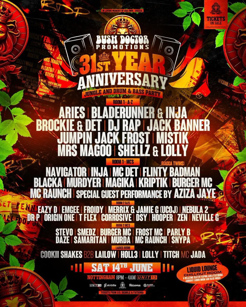 Back once again for @bushdoctor1994 this weekend. 

This one’s a serious line up. 

@unit13venue