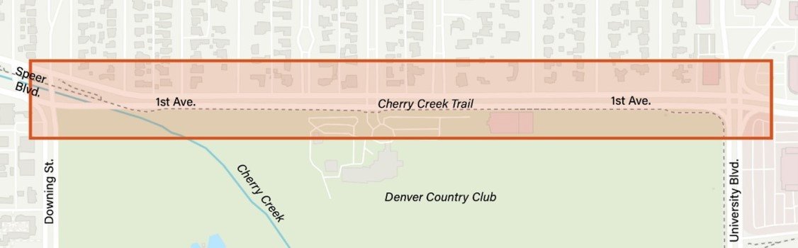 BikeDenver5280's tweet image. The #BikeDenver #CherryCreekTrail 1st Avenue Redesign Project has begun!

If you ever #BikeDen along the Denver Country Club, you know how miserable that connection really is. So, let's help do something about it!
denvergov.org/Government/Age…