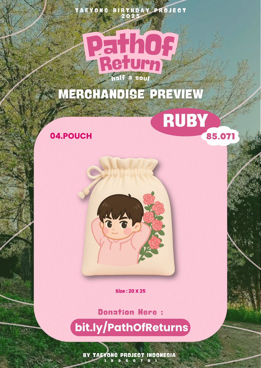 TaeyongProject's tweet photo. 2025 Lee Taeyong 30th Birthday Project
๐ค๏ธ Path of Return : Half a Soul ๐ค๏ธ
โPackage Preview
๐ Ruby
- Puff Cushion
- Acrylic Pin
- Air Freshner
- Pouch
IDR 85.071 / 8 USD
โผ๏ธ Deadline : 7 Juli
๐: https://t.co/0pjWHBw87q
#TAEYONG #ํ์ฉ #PathOfReturn https://t.co/k5LIrr3dox