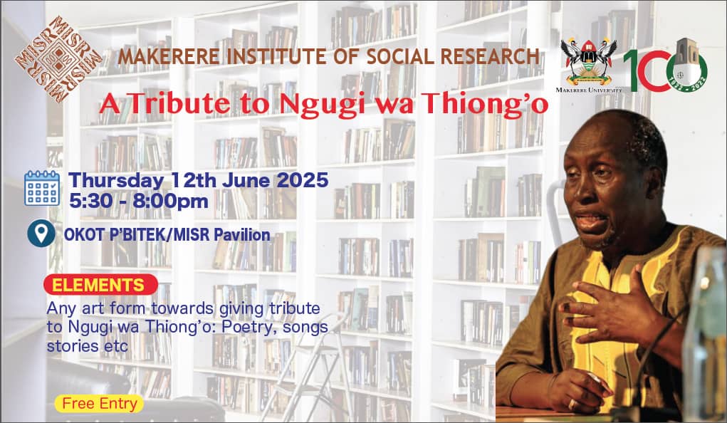 Uganda joins the rest of Africa in celebrating a legend.
Highly recommended for students and lovers of African literature, enthusiasts of works of Ngugi wa Thiong’o and Pan Africanists.
Entrance is free.