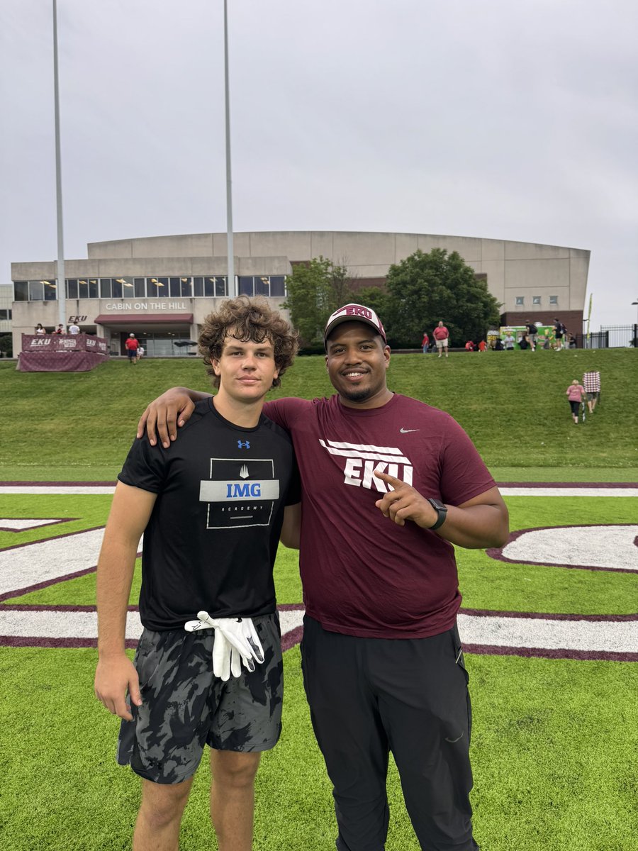 typlummer_42's tweet photo. Had a great time @EKUFootball on Friday! Thank you @Coach_IMcClain, @CoachWatson9, and @CoachDerekDay  for teaching me more about the game as well as the school. 
@CoachDennisIMG @Coach_M_Peters 
@CoachPondIMG @JETB12 https://t.co/da6deQA1zx