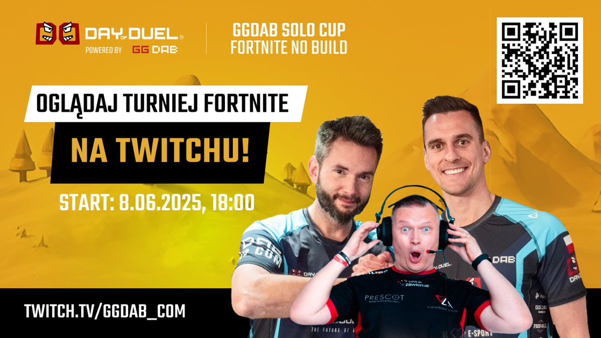 🔥 To już dziś - gramy o wszystko!
O 18:00 rusza GGDAB Turniej Fortnite Solo No Build, pierwszy turniej w Europie w nowym sezonie Fortnite: Nowa meta, nowe moce i... pula 10 000 zł nagród do zgarnięcia 😎

Jeszcze się nie zapisałeś? To ostatni moment, żeby wskoczyć do gry!
