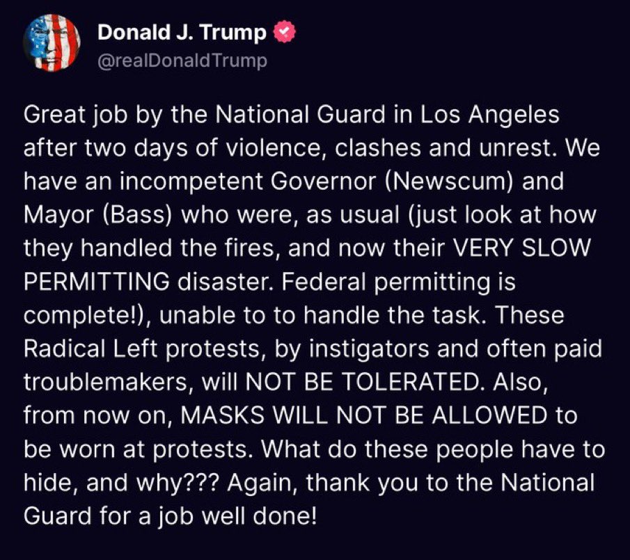 JoJoFromJerz's tweet photo. Setting aside the fact that he can’t just “declare” this, the masks that actually need to be banned are the ones his brown shirt ICE bros are wearing. https://t.co/s2vcioZqon
