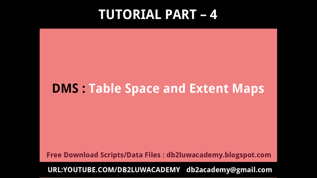 DB2LUWAcademy's tweet photo. Video Tutorial-Tutorial Part 4 - DMS Tablespaces : HWM and Tablespace and Extents Map-https://t.co/81wY2aFaJc https://t.co/aTvGIhdmX4