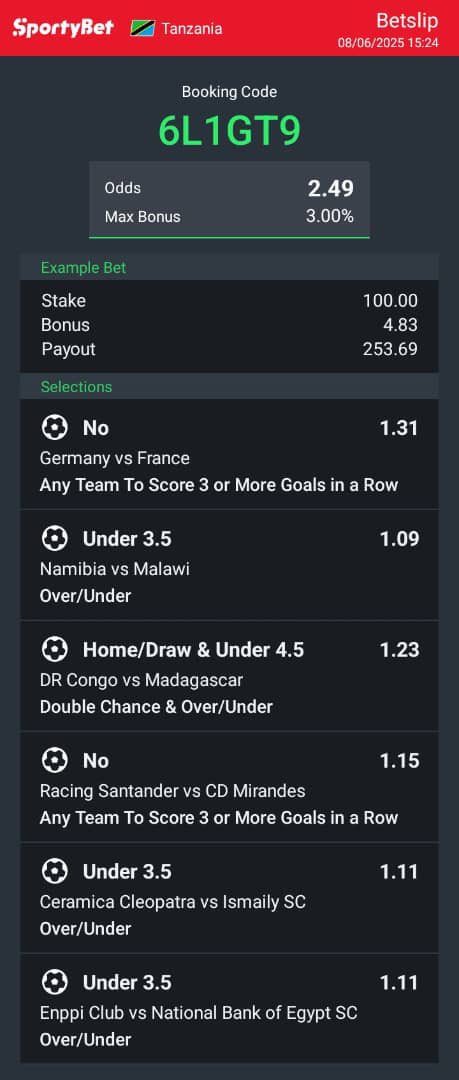 BET OF THE DAY SPORTYBET 🟥

Hizi apa odds 2 za kuweka hela na kurelax kusubiri kulipwa💪🏽

Code👉🏽 6L1GT9

Weka notification on slip za kutosha zinaendelea kuja, usichague slip weka hela😀

ASHANTEEE SHANAAAA🤝🏾🥷🏽