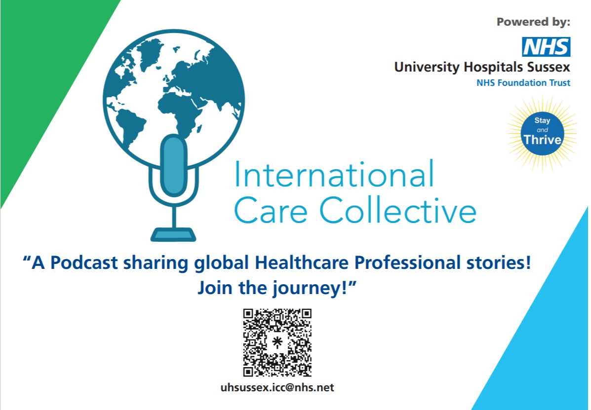 International Care Collective Podcast (@iccpod) on Twitter photo The International Care Collective Podcast is launching soon! Powered by <a href="/UHSussex/">University Hospitals Sussex</a> & <a href="/NHSEngland/">NHS England</a> <a href="/stayandthrive/">#StayAndThrive</a> . Hear from overseas staff in the NHS – their career journeys, challenges & triumphs.From Dietitians to Nurses, Physiotherapists & more, join us to listen & learn! The International Care Collective Podcast is launching soon! Powered by <a href="/UHSussex/">University Hospitals Sussex</a> & <a href="/NHSEngland/">NHS England</a> <a href="/stayandthrive/">#StayAndThrive</a> . Hear from overseas staff in the NHS – their career journeys, challenges & triumphs.From Dietitians to Nurses, Physiotherapists & more, join us to listen & learn!