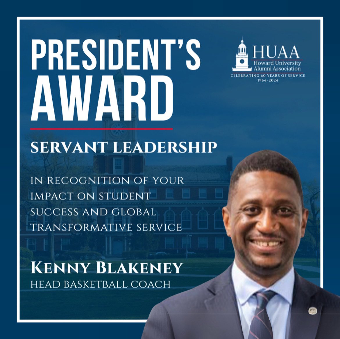 I’m humbled &amp; honored to receive the 2025 HUAA President’s Award for Servant Leadership. This recognition belongs to our incredible staff and dedicated student-athletes, whose resilience and commitment inspire me daily. Thank you to our alumni community for your support.