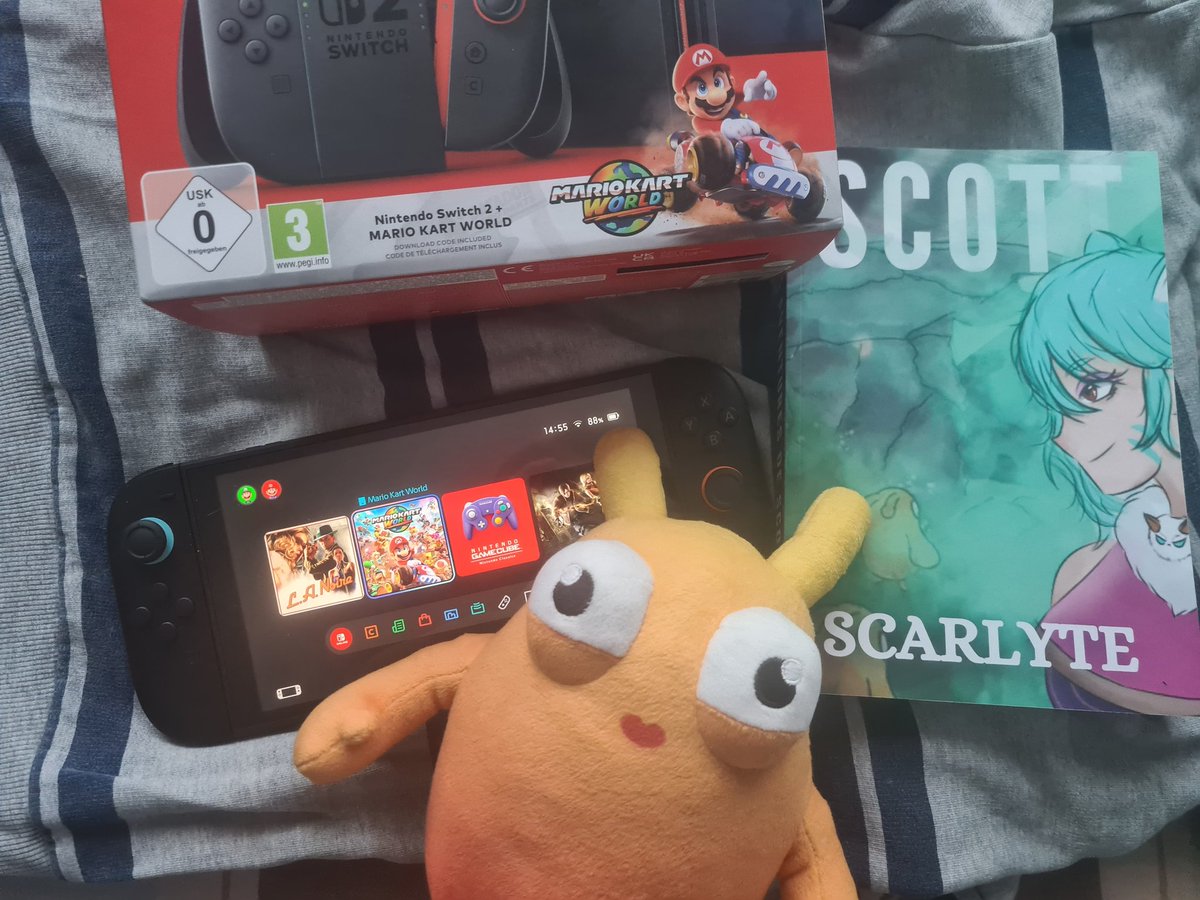 Je viens à peine de recevoir ma console que scott veut déjà y jouer 🥲