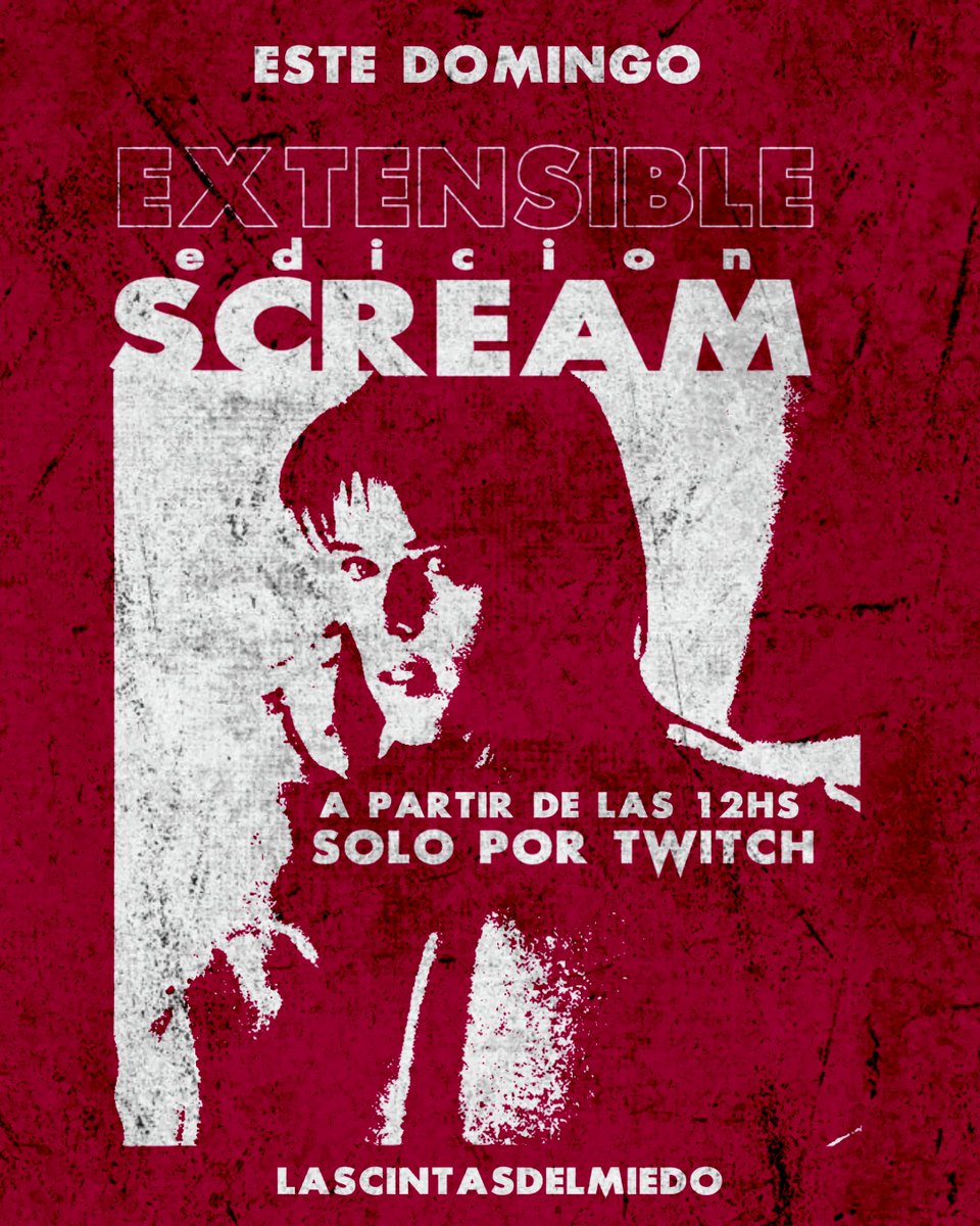 HOY | 12hs 🇦🇷 tenemos #EXTENSIBLE de la saga de #Scream en twitch.tv/lascintasdelmi…
#hellosidney #followme #stream #ghostface #RT
