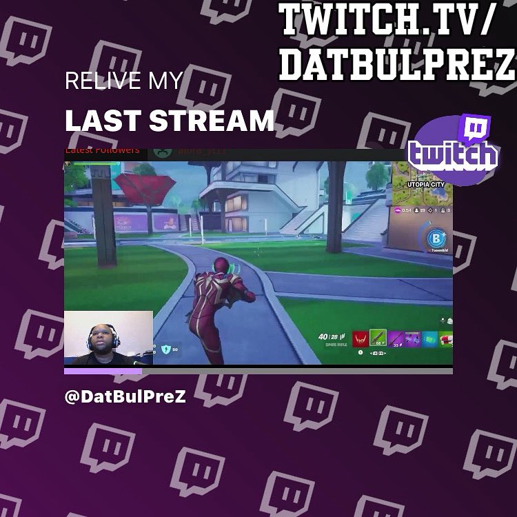 DatBulPreZ's tweet photo. "Yesterday's livestream on Twitch was FIRE! Go check out the replay and let me know what you thought! https://t.co/rawqxPP9C0! #DatBulPreZ #TwitchStreamer" https://t.co/PQxpq7acEn