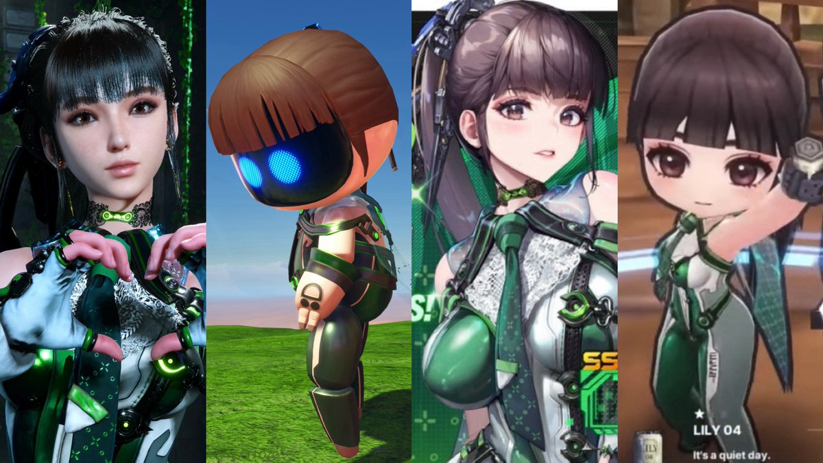 Different versions of EVE 💚 #StellarBlade #AstroBot #NIKKE