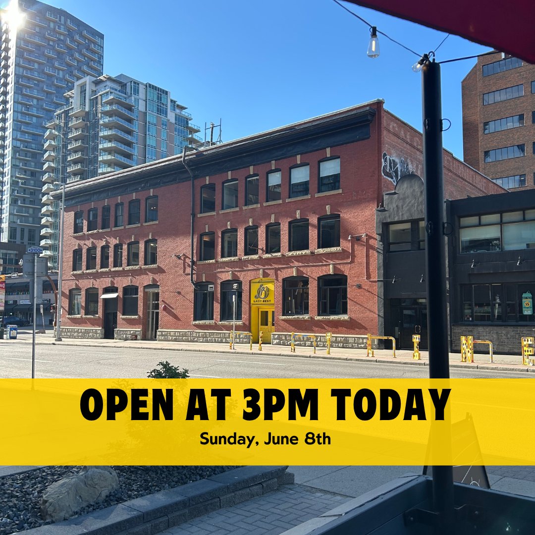 Heads up Last Best fam, we're closed for a staff function until 3pm today (Sunday, June 8th). We look forward to hosting y'all for happy hour and dinner!