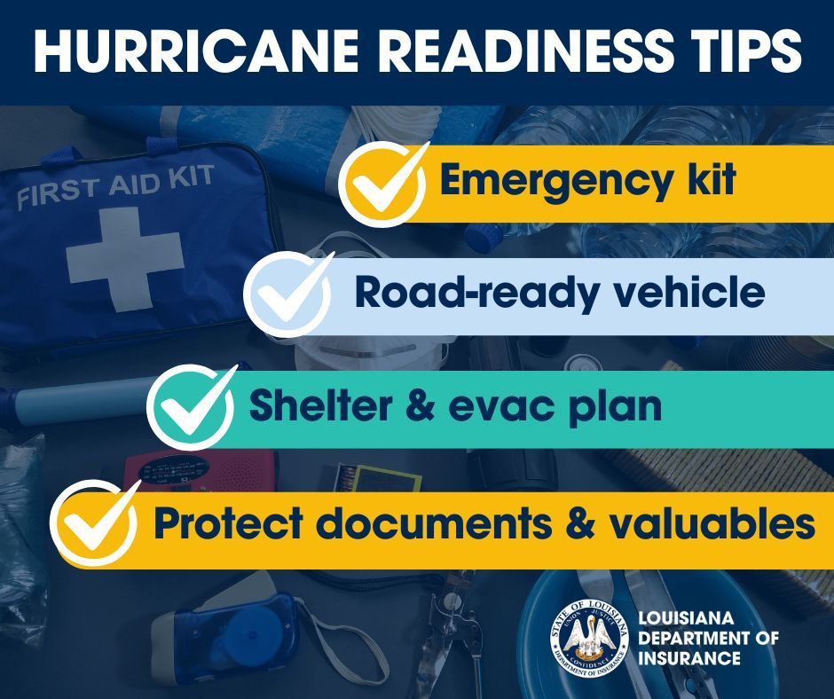 Are you ready for hurricane season? Here are some tips: Make sure your vehicle is road-ready (keep your gas tank full or your EV fully charged once a storm develops). Protect your valuables &amp; other important documents. Prepare your emergency kit. Identify where you can shelter.