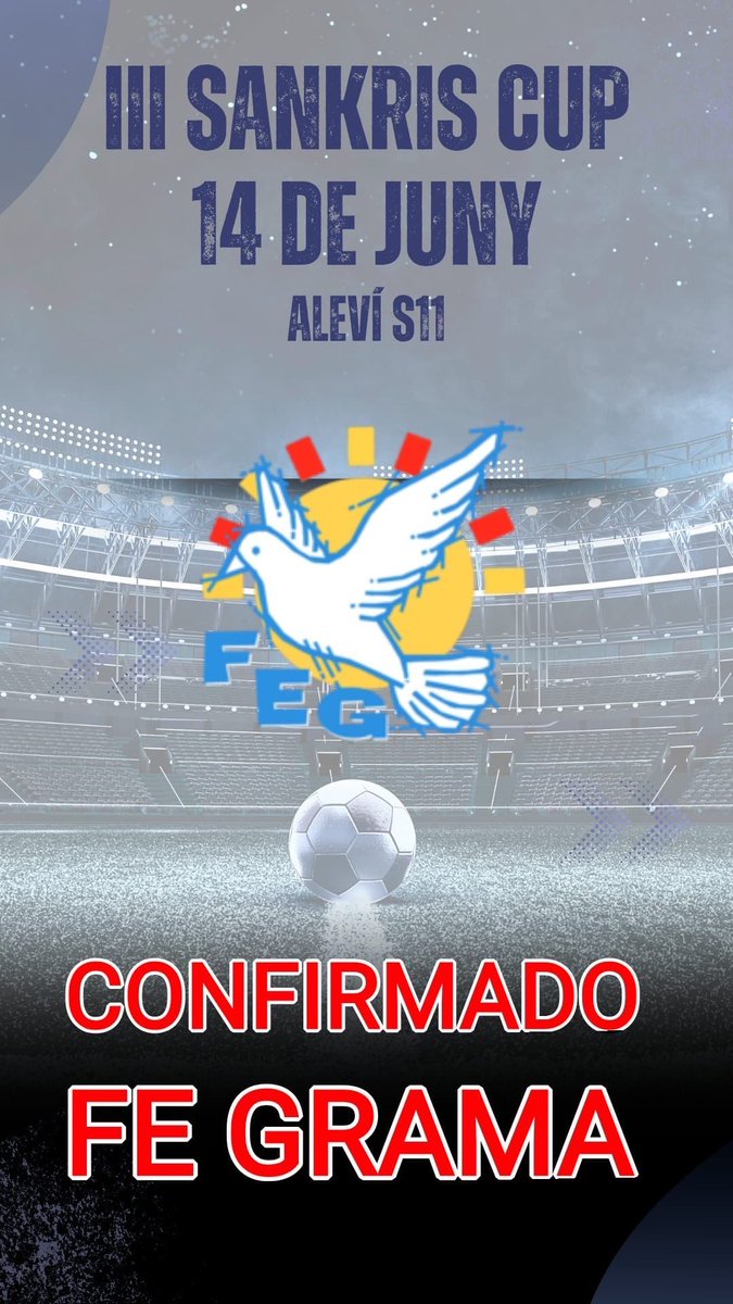 📣 Nou equip confirmat per la 𝐈𝐈𝐈 𝐒𝐚𝐧𝐊𝐫𝐢𝐬 𝐂𝐮𝐩!
💥 Benvinguts, FE Grama!

📅 𝟏𝟒 𝐝𝐞 𝐣𝐮𝐧𝐲
📍 𝐂𝐚 𝐧’𝐀𝐧𝐠𝐥𝐚𝐝𝐚
🏆 𝐀𝐥𝐞𝐯í 𝐒𝐔𝐁𝟏𝟏

🔵⚪️ 𝐒𝐚𝐧𝐊𝐫𝐢𝐬 𝐂𝐮𝐩 𝐢𝐬 𝐜𝐨𝐦𝐢𝐧𝐠…