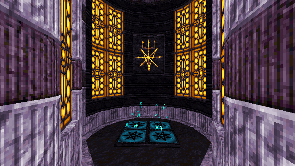 More or less done with the centerpiece of this map, quite happy with how it's looking. On to making the rest. #doom #mapping #leveldesign