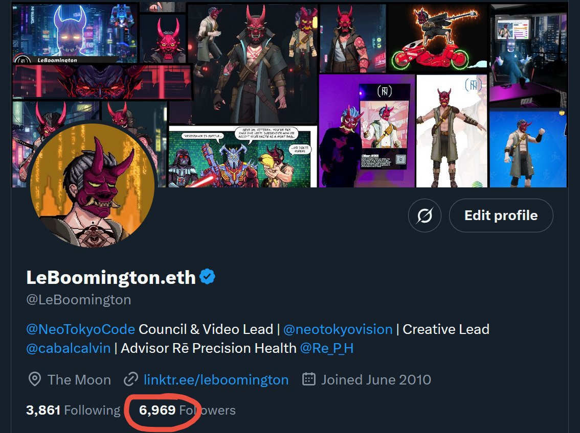 OMG I have achieved one of the holy number of followers!!

Thank you to the 6969 legends that follow me