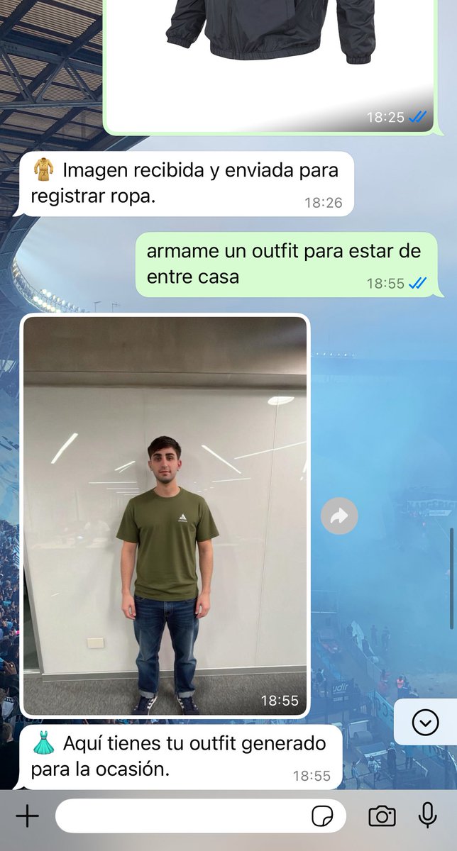 devnicoizra's tweet photo. Me explicás qué hacés perdiendo tiempo pensando qué ponerte?
Ayer en @HackTheChat hicimos un bot que te arma el outfit con IA.

Después de buildear todo el día, conectamos 3 LLMs y se hizo la magia.

2do premio a TECNOLOGÍA (y a la facha también) 🏆😎 https://t.co/gYEyNmzjw0