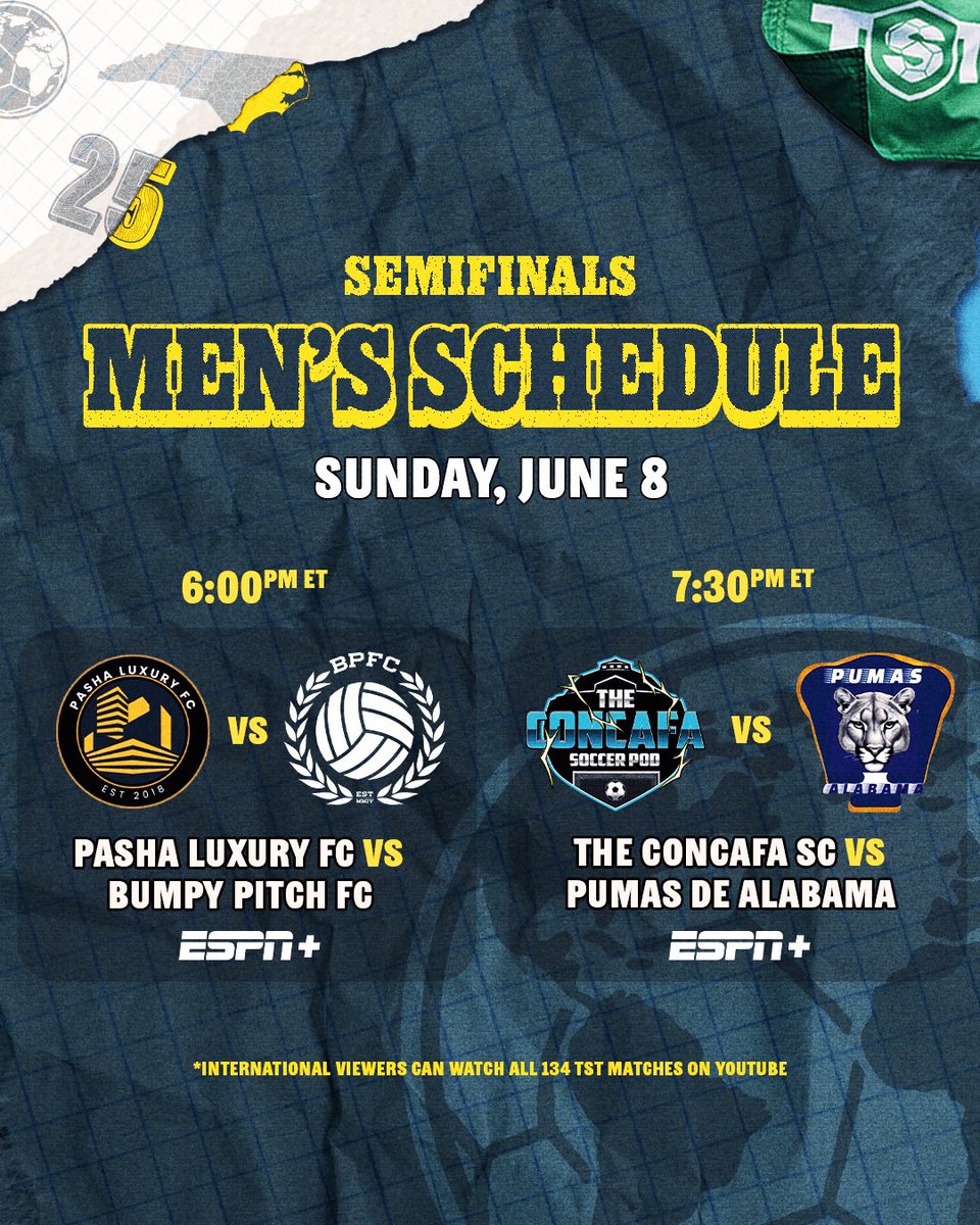 Today’s TST Schedule:

🗣️MEN’S &amp; WOMEN’S SEMIFINALS!

- Catch all of the action on ESPN+