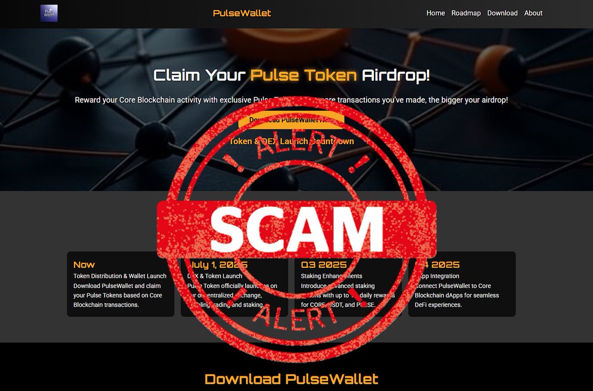 🚨 Attention Core DAO Community!

⚠️ Beware: pulsezone.io is a scam.
❌ Do NOT import your wallet — it can drain your assets.
✅ Always DYOR before engaging with any project.

Got concerns? Report them in Core DAO official Discord: discord.gg/coredaoofficial

Let’s keep