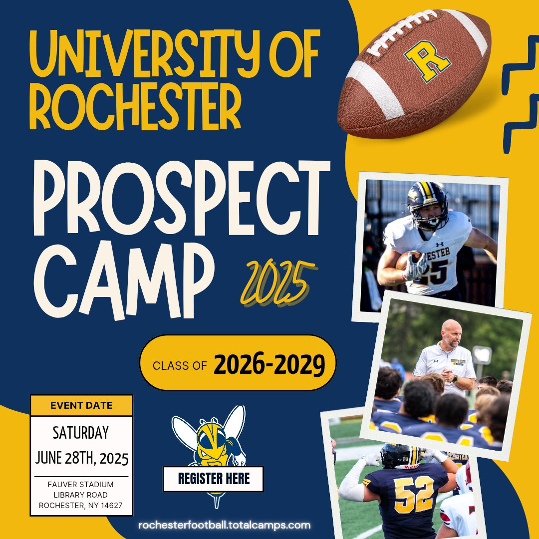 Been great meeting &amp; seeing alot of potential YJs in action this past month! Most important step for all of you to take is to complete the questionnaire in my bio.

And while I have you here— another great opportunity for you to showcase your talents 👇
rochesterfootball.totalcamps.com