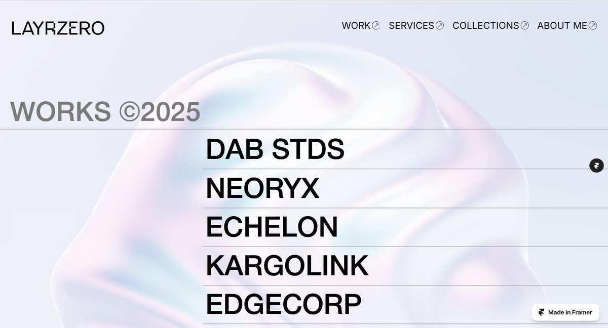 zerothlayer's tweet image. Working on my portfolio website. @framer has been a good friend.