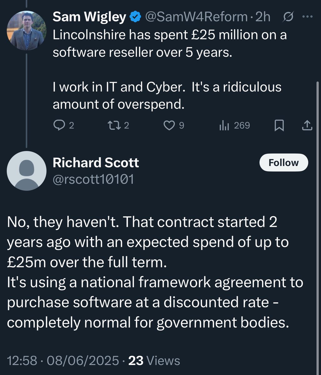 ReformLincsExp's tweet image. “I work in PC World therefore an expert on Microsoft Volume Licensing’ Reform expert speaks and promptly gets put back his place.
Please don't hire this bloke as your ‘IT and cyber’ expert, it would be a ridiculous overspend - just buy Norton.