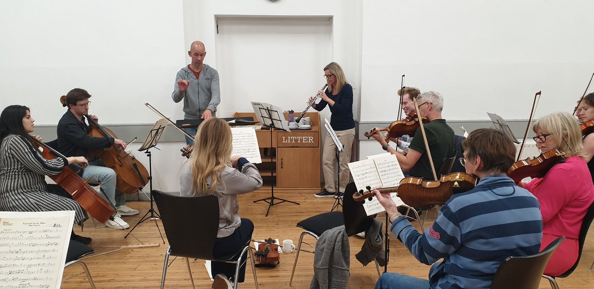 DorkingPhil's tweet photo. It's nearly time for our summer concert, the last one of our 25th anniversary season! We've been working hard on all the wonderful music including rehearsing with our oboe soloist Julia Philpott. See you on 21st June for a really uplifting evening! https://t.co/r3DZ9aJzWD