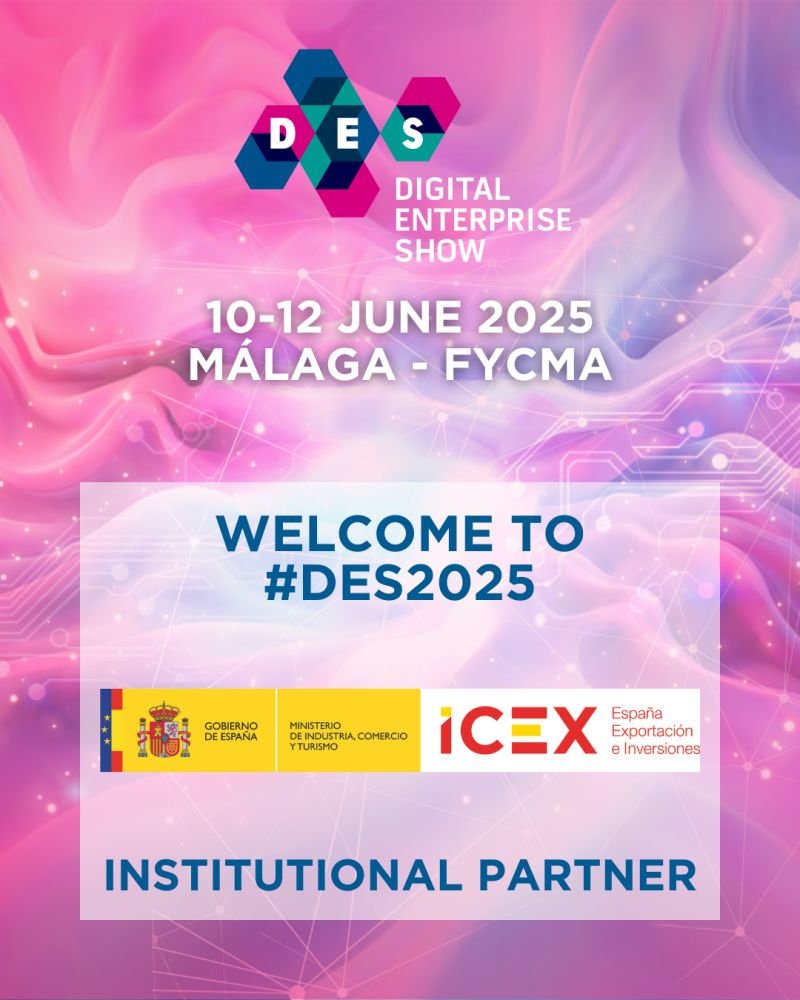 DES_show's tweet photo. 🚀 Proud to count on the support of @ICEX_ and @mincoturgob as Institutional Supporters of #DES2025!
🌍 Driving innovation, internationalization & competitiveness in the Spanish digital ecosystem.
📍 June 10–12 | #FYCMA Málaga
#ICEX #Industry #Trade #Tourism #SpainTech https://t.co/ueAzuMDcWi