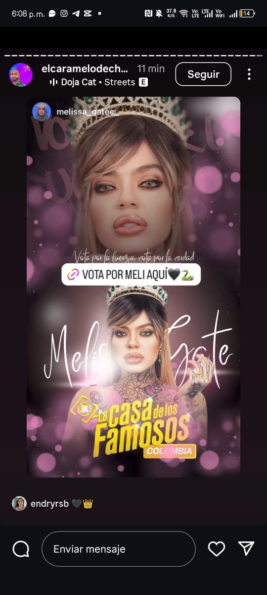 Jossy1985's tweet photo. #ReinaProclamada
#MelissaGanadora
#ExcelenteAmbienteLaboral
#MelissaTheQueen
#TuTeleTeEscucha necesitamos conteo de votos, #LaCasaDeLosFamososColombia2 #LaCasaDeLosFamosoCol nos quieren robar la final el #CanalRCN está manipulando los porcentajes #MelissaGateGanadora https://t.co/KUHYKyNpgr