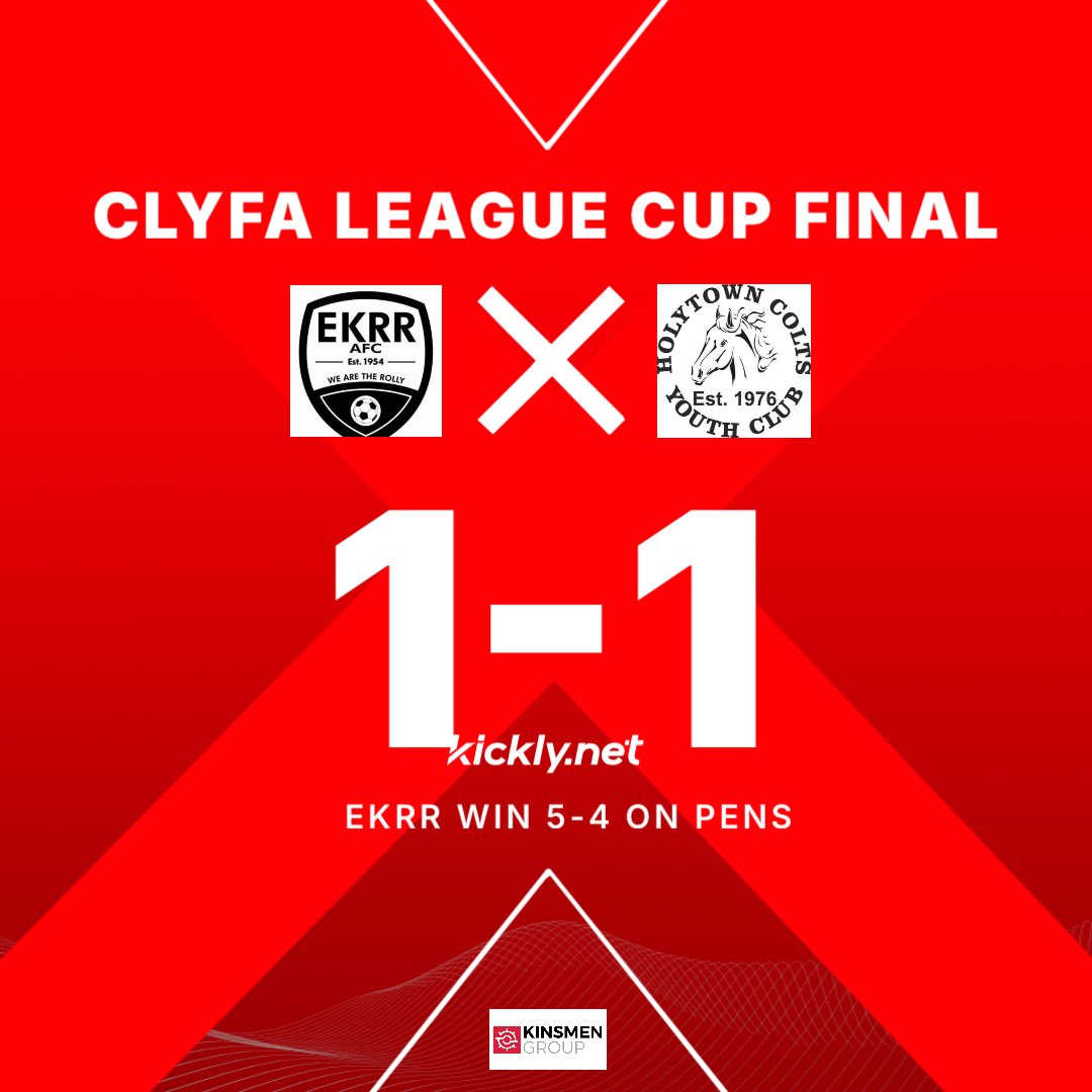 After 80 mins where both teams couldn’t be separated it ended up in a dreaded penalty shootout , with MOTM Rory Kyle making the crucial save. 

In truth a game that could have gone either way, as have most games against Holytown Colts this season, but we held our nerve!!!