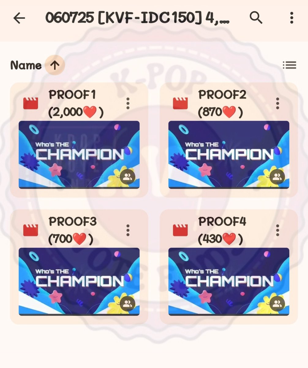 [#KVFinds_PROOFS] #IdolChamp

Proof of 4,000 red chamsims voted to #SEVENTEEN #THUNDER at Show Champion Global Pre-voting! Purchased by anonymous 🤩🤗

Thank you for your purchase!💜🤍